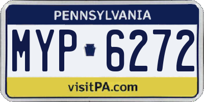 PA license plate MYP6272