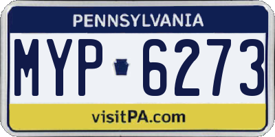 PA license plate MYP6273