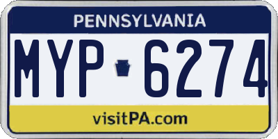 PA license plate MYP6274