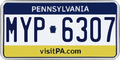 PA license plate MYP6307