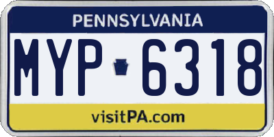 PA license plate MYP6318