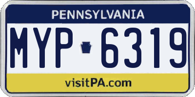PA license plate MYP6319