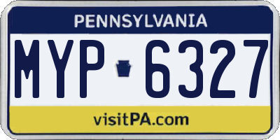 PA license plate MYP6327