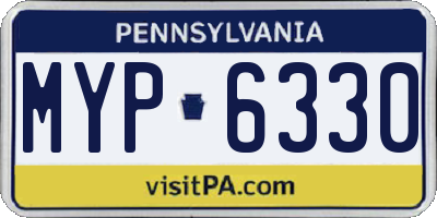 PA license plate MYP6330