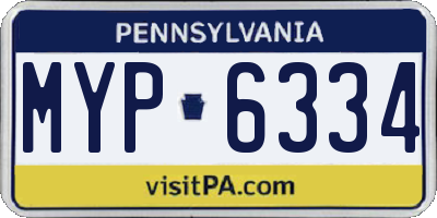 PA license plate MYP6334