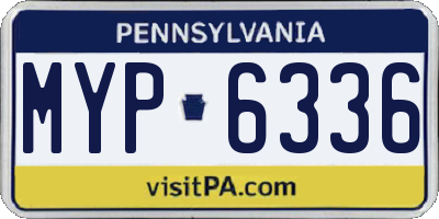 PA license plate MYP6336