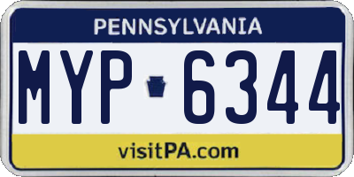 PA license plate MYP6344