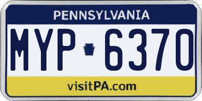 PA license plate MYP6370