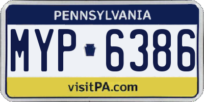 PA license plate MYP6386