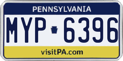 PA license plate MYP6396