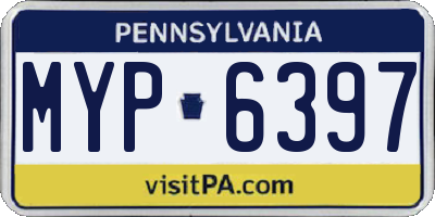 PA license plate MYP6397