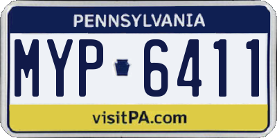 PA license plate MYP6411