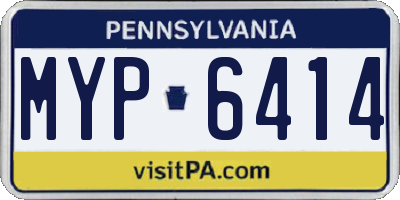 PA license plate MYP6414