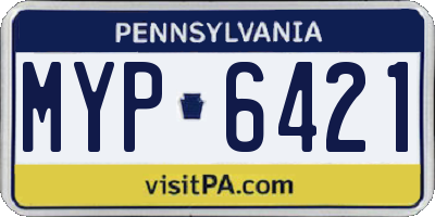 PA license plate MYP6421