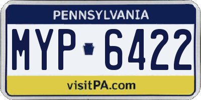 PA license plate MYP6422