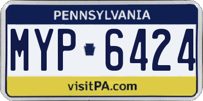 PA license plate MYP6424
