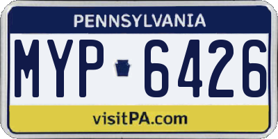 PA license plate MYP6426