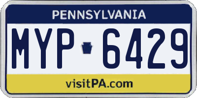 PA license plate MYP6429