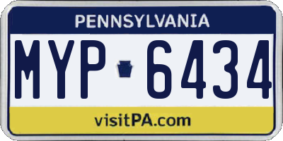 PA license plate MYP6434