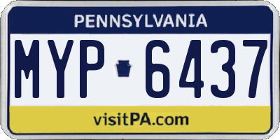 PA license plate MYP6437