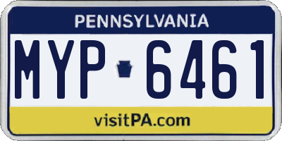 PA license plate MYP6461