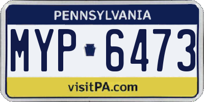 PA license plate MYP6473
