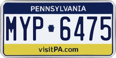 PA license plate MYP6475
