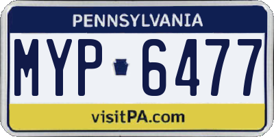 PA license plate MYP6477