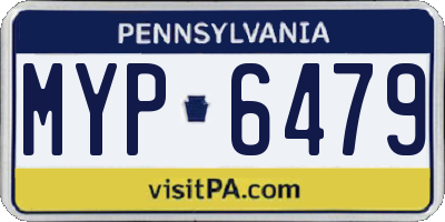 PA license plate MYP6479