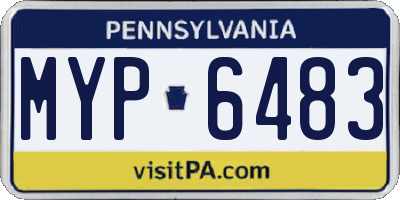PA license plate MYP6483