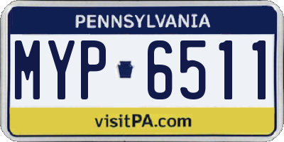 PA license plate MYP6511