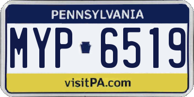 PA license plate MYP6519