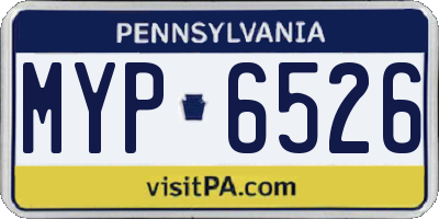 PA license plate MYP6526