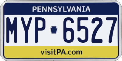 PA license plate MYP6527