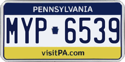 PA license plate MYP6539