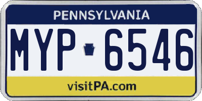 PA license plate MYP6546