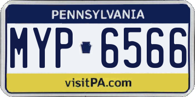 PA license plate MYP6566
