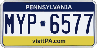 PA license plate MYP6577