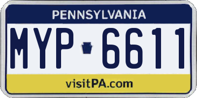 PA license plate MYP6611