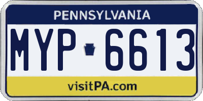 PA license plate MYP6613