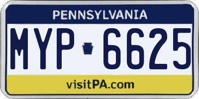 PA license plate MYP6625