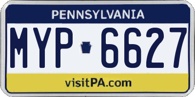 PA license plate MYP6627