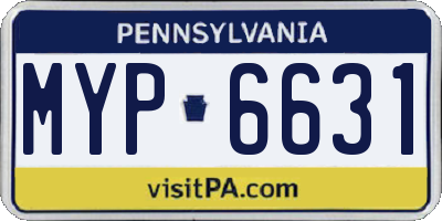PA license plate MYP6631