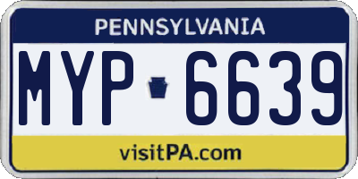 PA license plate MYP6639