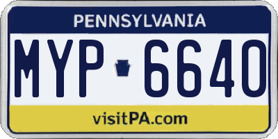 PA license plate MYP6640