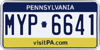 PA license plate MYP6641