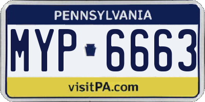PA license plate MYP6663