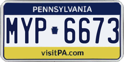 PA license plate MYP6673