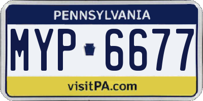 PA license plate MYP6677