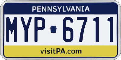 PA license plate MYP6711
